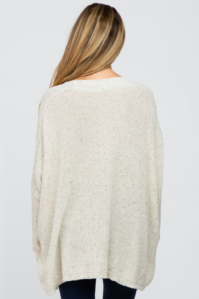 Ivory Speckled Oversized Maternity Sweater