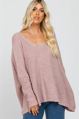 Mauve Speckled Oversized Sweater