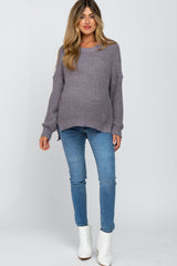 Charcoal Dropped Shoulder Maternity Sweater