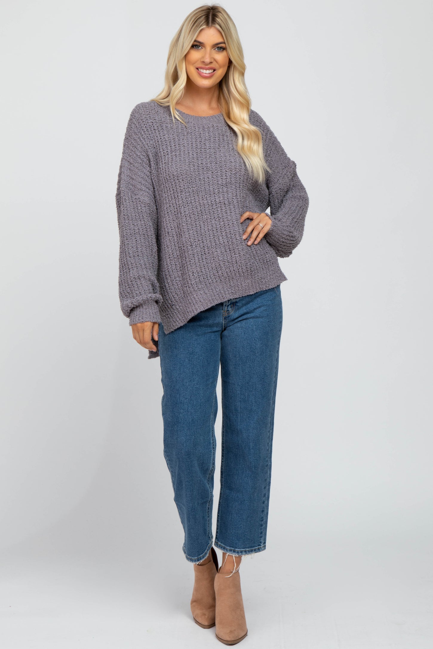 Charcoal Dropped Shoulder Sweater