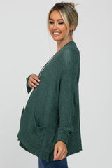 Forest Green Cuff Sleeve Maternity Cardigan