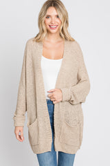 Beige Cuff Sleeve Cardigan