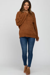 Camel Chunky Knit Maternity Sweater