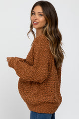 Camel Chunky Knit Maternity Sweater