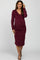 Burgundy Heather Wrap Fitted Maternity Dress