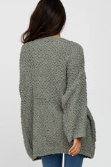 Olive Soft Popcorn Knit Cardigan