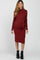 Burgundy Ribbed Turtleneck Maternity Sweater Dress