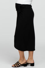 Black Wrap Maternity Midi Skirt