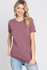 Mauve Basic Short Sleeve Top