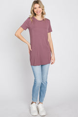 Mauve Basic Short Sleeve Top