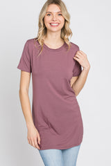 Mauve Basic Short Sleeve Top