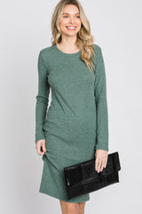 Light Olive Knit Long Sleeve Dress