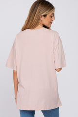 Light Pink Basic Oversized Maternity Tee