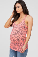 Fuchsia Animal Print Racerback Maternity Tank Top