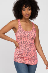 Fuchsia Animal Print Racerback Maternity Tank Top