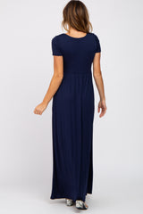 Navy Blue Basic Maxi Dress