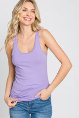 Lavender Ribbed Racerback Tank Top