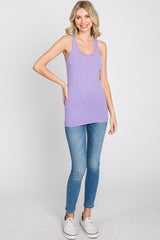 Lavender Ribbed Racerback Tank Top