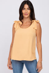 Yellow Shoulder Bow Maternity Tank Top