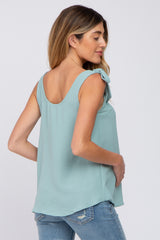 Mint Green Shoulder Bow Maternity Tank Top