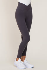 Charcoal Crossover Waist Leggings