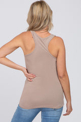 Mocha Fitted Maternity Tank Top