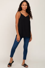 Black Scallop Neckline Blouse