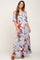 Light Blue Floral Off Shoulder Maternity Maxi Dress