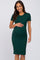 Hunter Green Ribbed Fitted Maternity Dress