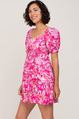 Fuchsia Floral Tiered Dress