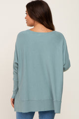 Jade Dolman Sleeve Side Slit Maternity Sweater