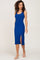 Royal Blue Ribbed Back Cutout Midi Dress