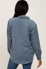 Navy Blue Reversible Shirt Jacket