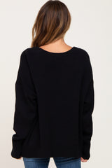 Black Ribbed Trim Sweater