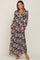 Black Floral Chiffon Maxi Dress