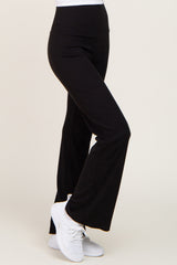 Black Ribbed Flare Pants