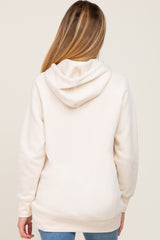 Ivory Fleece Front Pocket Maternity Hoodie