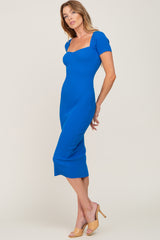 Royal Blue Ribbed Midi Dress