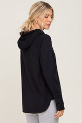 Black Hooded Long Sleeve Active Top