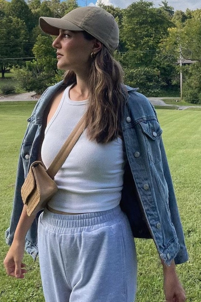 Heather Grey Wide Leg Fray Hem Sweatpants