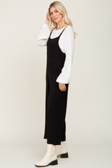 Black Sleeveless Pocketed Wide Leg Jumpsuit