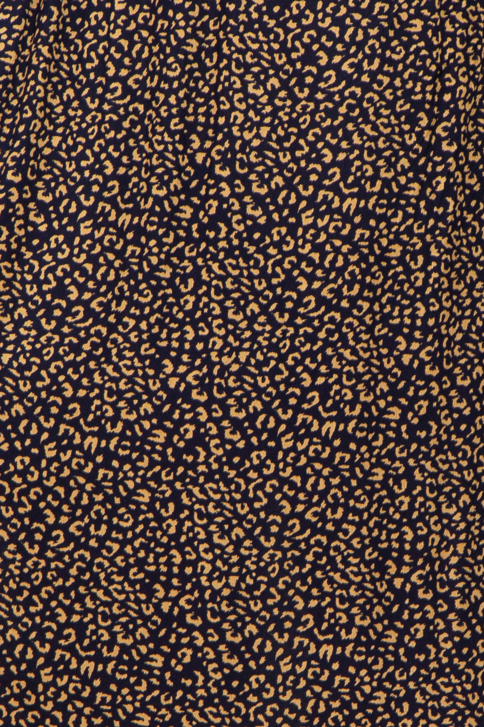 maternity wear in navy blue with a leopard print pattern featuring shades of brown and gold
