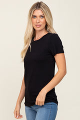 Black Basic Crew Neck Tee