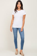 White Basic Crew Neck Tee