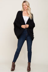 Black Dolman Sleeve Cardigan Sweater