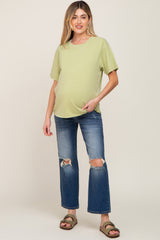 Medium Wash Distressed Knee Maternity Jeans