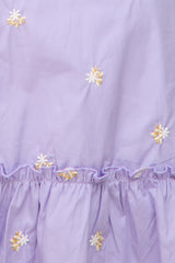 Lavender Sleeveless Floral Embroidered Maternity Midi Dress