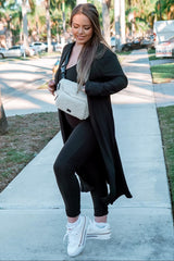 Black Ribbed Jumpsuit Two Piece Set