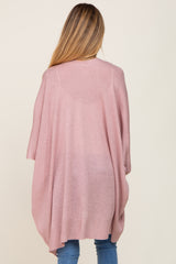 Mauve Knit Open Front Maternity Cardigan