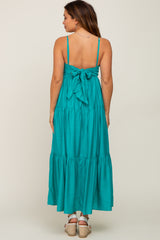 Green Tiered Maternity Maxi Dress